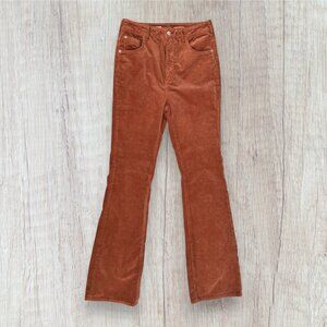 Pilcro The Icon Corduroy Pants Rust Orange Flare Leg Size 29 Tall